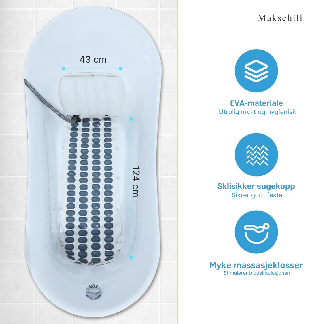 BubbleChill™ - Boblematte for badekar