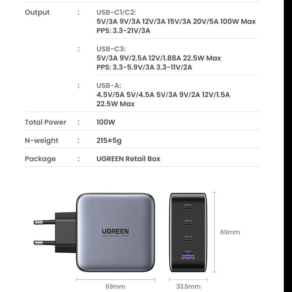 SuperLader™ - Norges Raskeste Lader med Type C og USB Port - Makschill