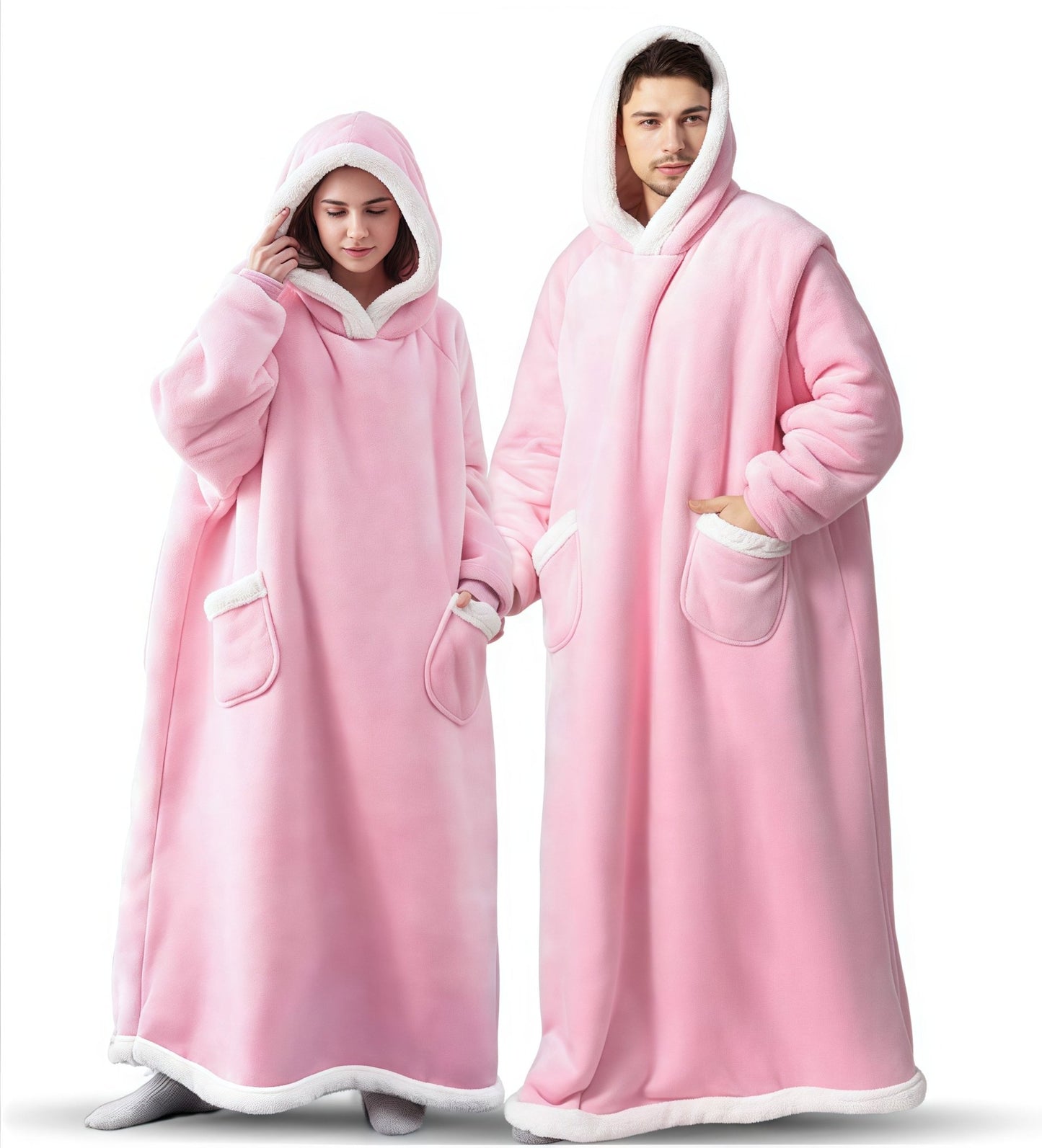 MegaHoodie™ - En lang, romslig og varm hoodie – Rosa / 150cm, Rosa / 180cm, produktbilde 23