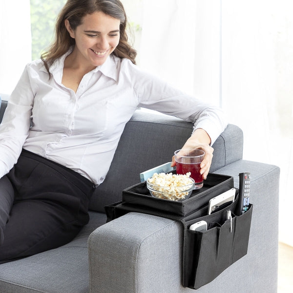 Sofabrett med lommer og snacksbrett