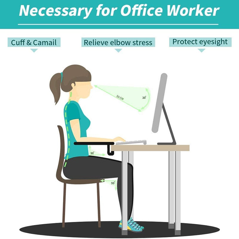 Computer Arm Rest For Desk Adjustable Ergonomic Wrist Rest Support For Keyboard Armrest Extender Rotating Mouse Pad Holder - Makschill