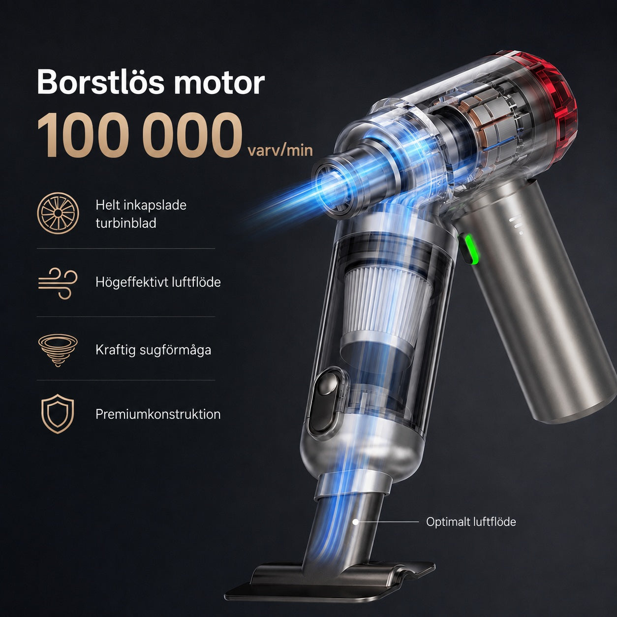 Handy™ – kompakt sladdlös bildammsugare
