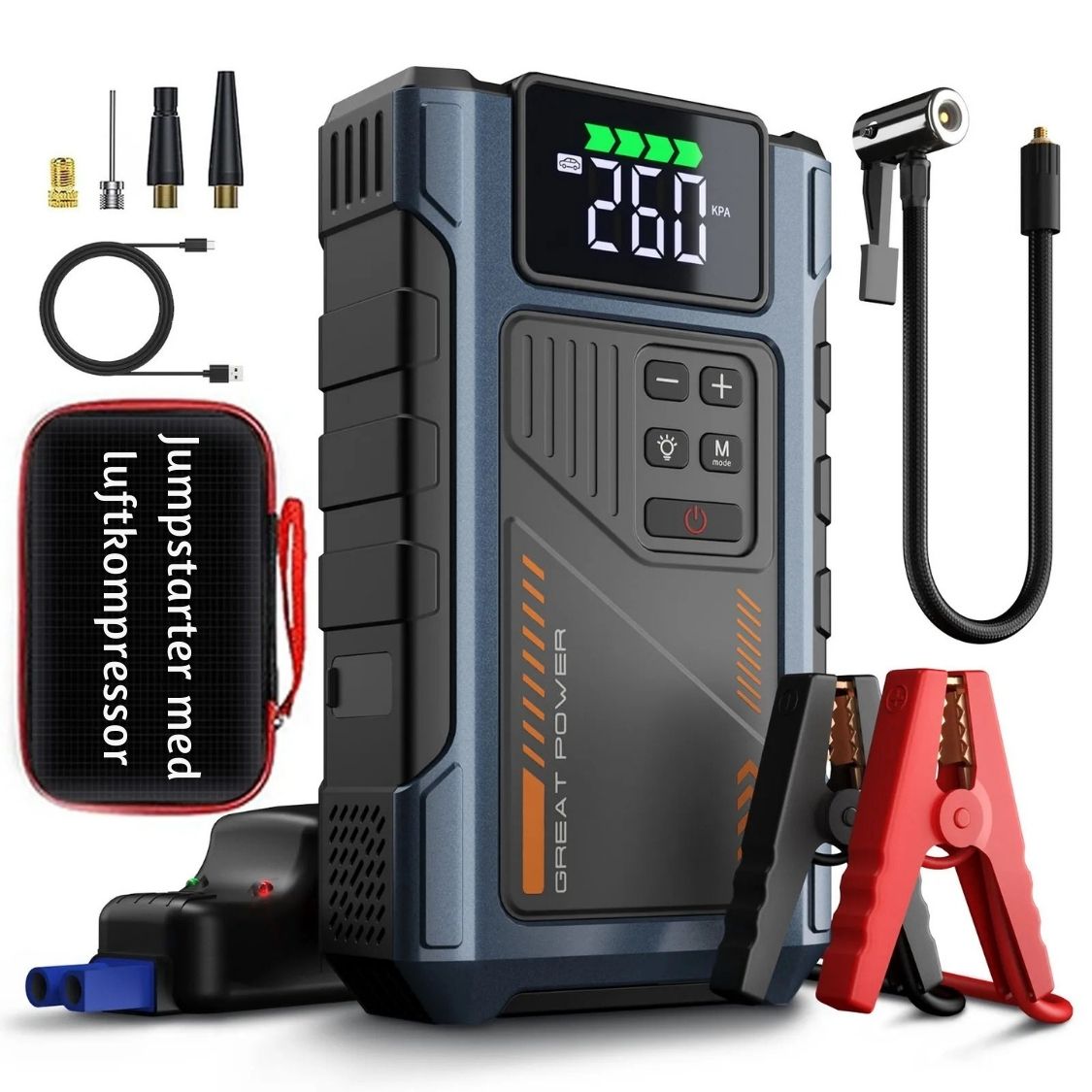 Sparkis™ - Jumpstarter med luftkompressor