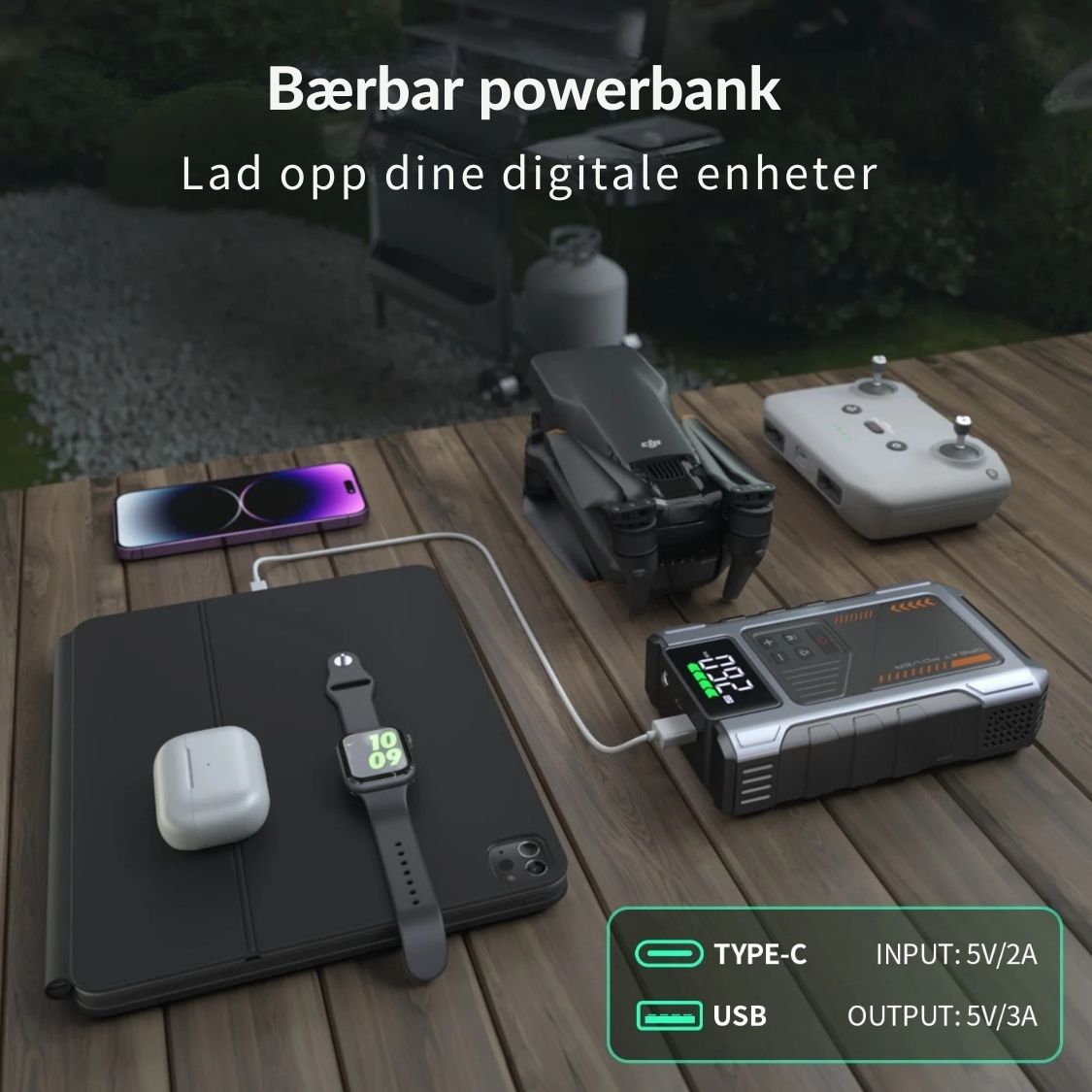 Sparkis™ - Jumpstarter med luftkompressor