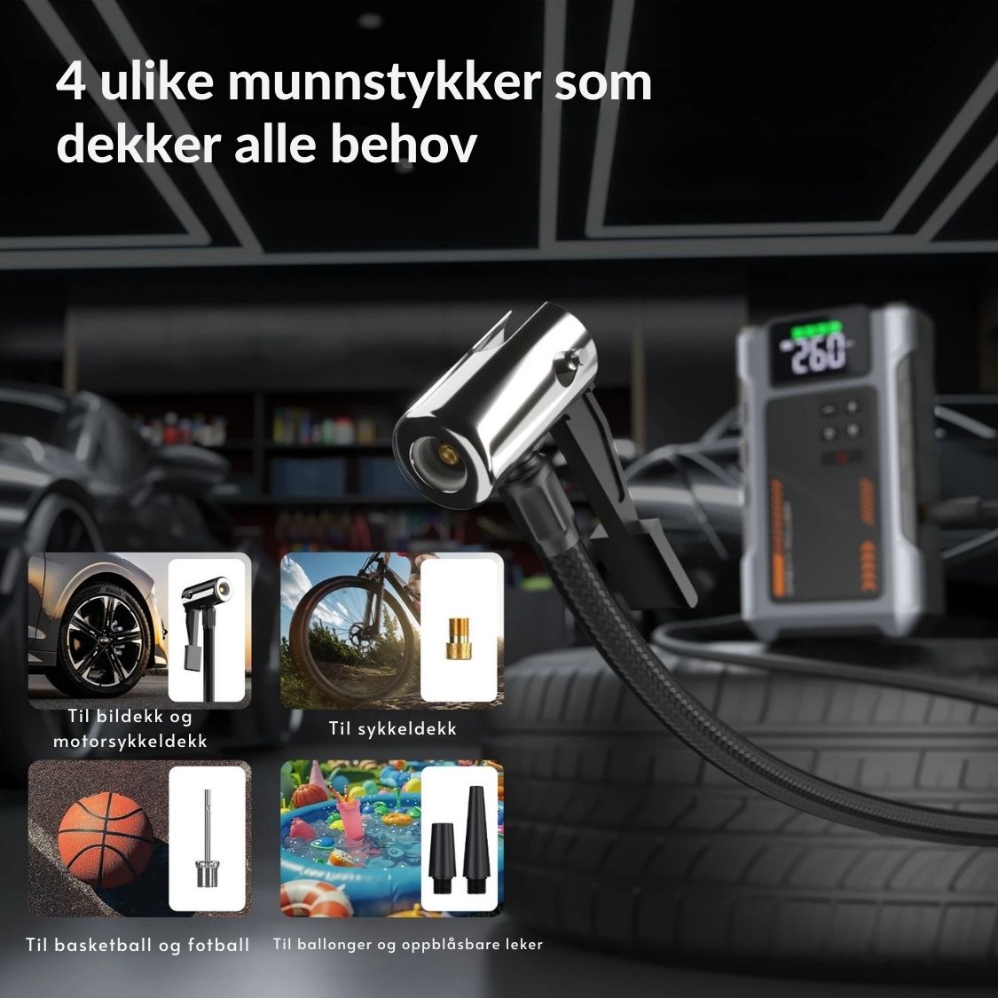 Sparkis™ - Jumpstarter med luftkompressor