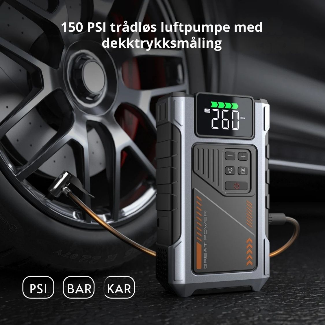 Sparkis™ - Jumpstarter med luftkompressor