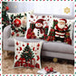 45x45cm Linen Plush Cartoon Snowman Print Throw Pillowcase Santa Cluas Xmas Merry Christmas Decor 2025 Happy New Year 2026 - Makschill