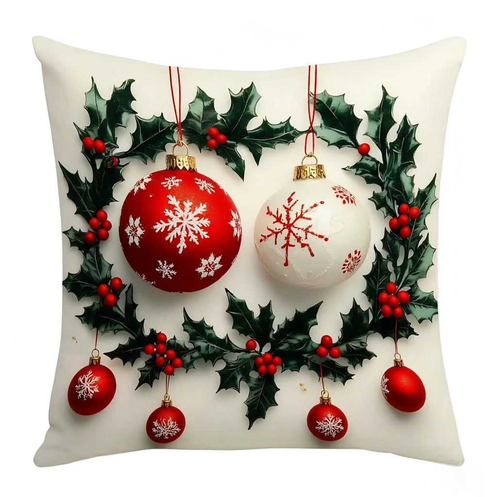 45x45cm Linen Plush Cartoon Snowman Print Throw Pillowcase Santa Cluas Xmas Merry Christmas Decor 2025 Happy New Year 2026 - Makschill