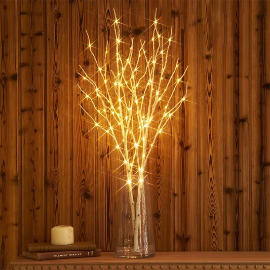 LED White Birch Branch Christmas Tree Branch Fairy Garland Light Party Wedding Decoration Dinner Table Lamp Fairy Light String - Makschill