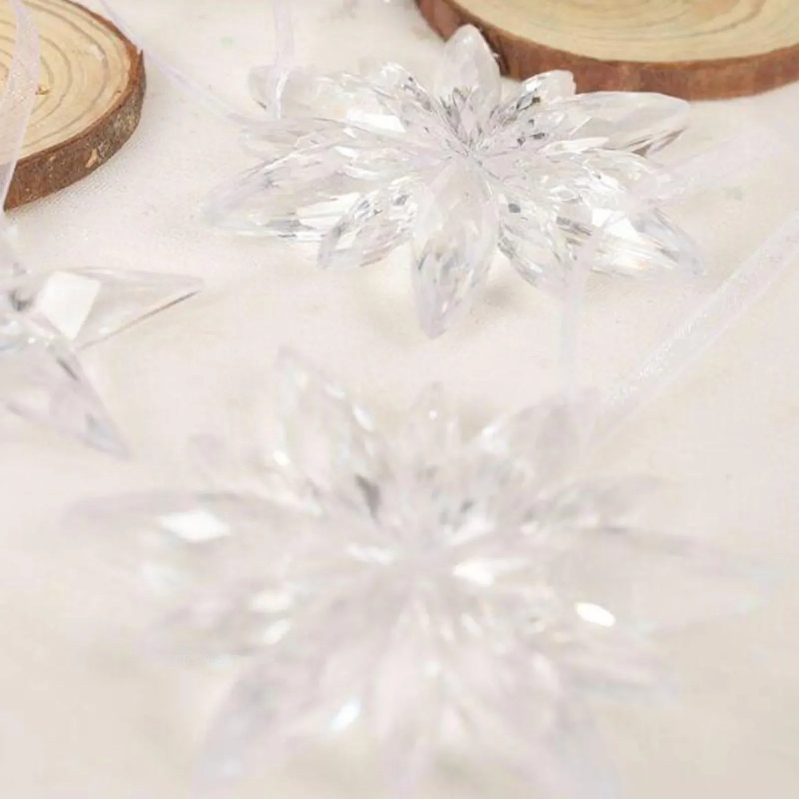 3pcs/bag 2025 Christmas Decorations Christmas Transparent Snowflake Pendants for Winter New Year Tree Home Party Ornaments - Makschill