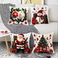 45x45cm Linen Plush Cartoon Snowman Print Throw Pillowcase Santa Cluas Xmas Merry Christmas Decor 2025 Happy New Year 2026 - Makschill