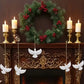 1/4pcs Resin White Dove Christmas Ornaments Xmas Tree Hanging Pendants 2026 New Year Party Home Wall DIY Decoration Kids Gifts - Makschill