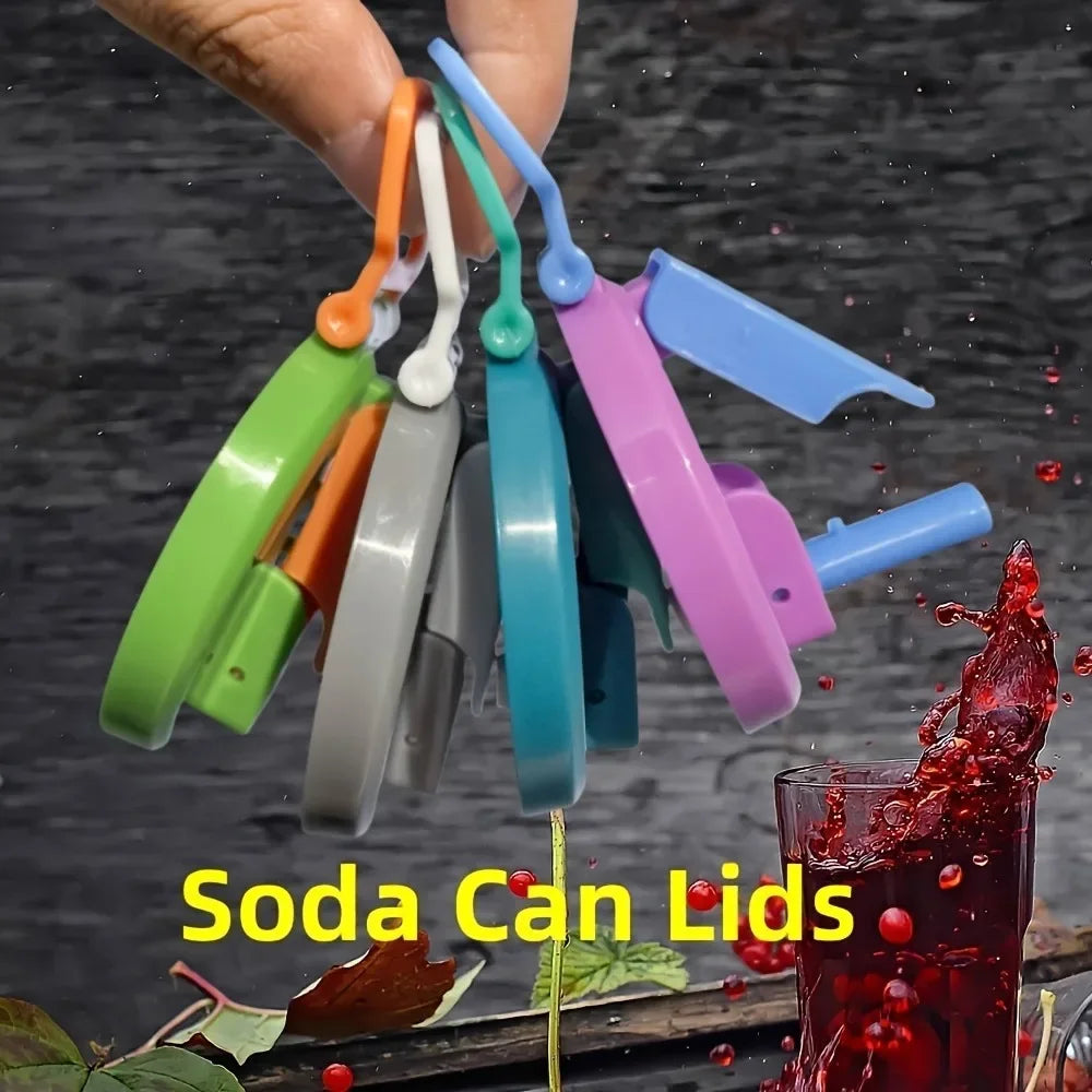 5.4cm Can Lid with Push-Button Straw Port - 4-Color Reusable Silicone Covers Soda/Cans, Leak-Proof Flip Top Tank Cover - Makschill