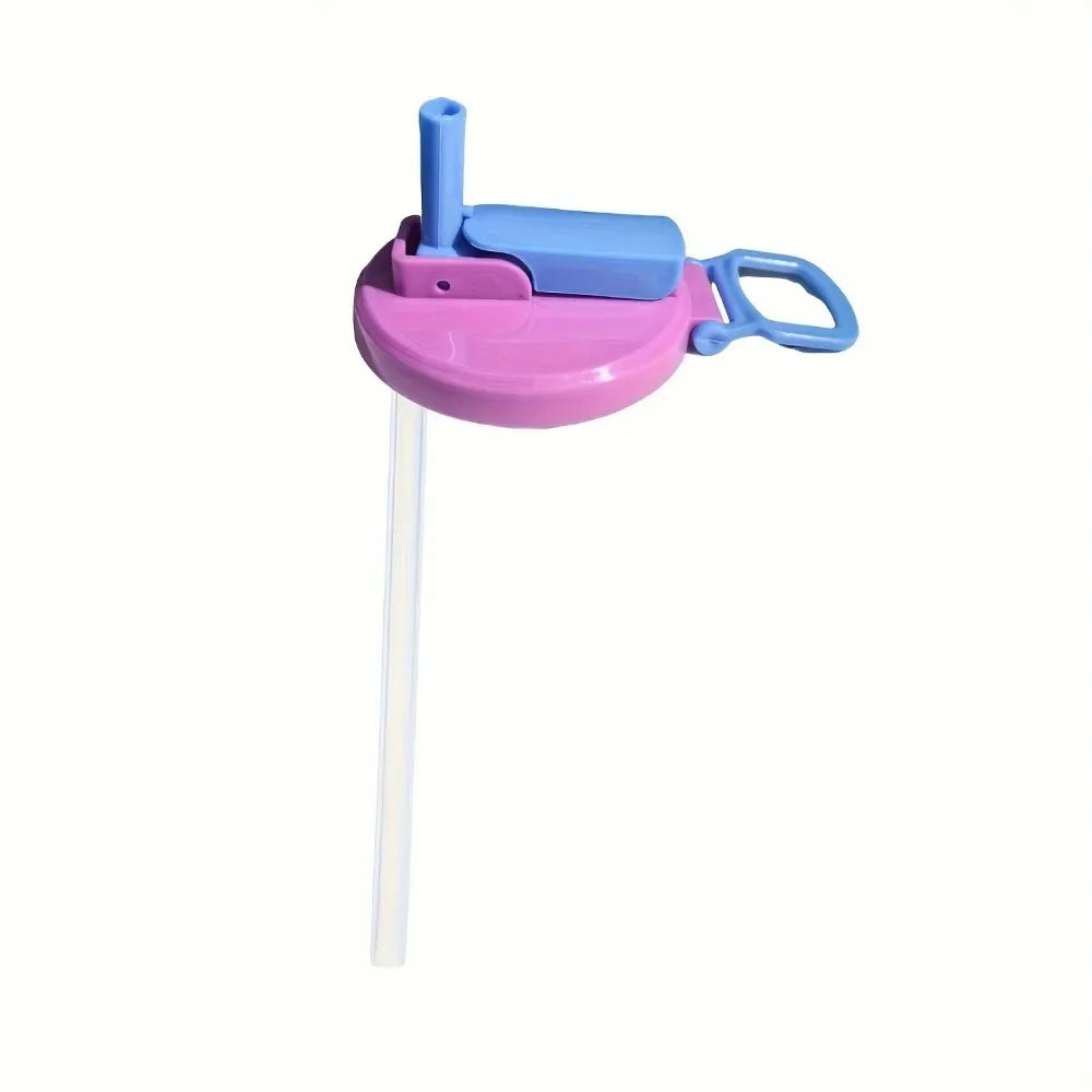 5.4cm Can Lid with Push-Button Straw Port - 4-Color Reusable Silicone Covers Soda/Cans, Leak-Proof Flip Top Tank Cover - Makschill