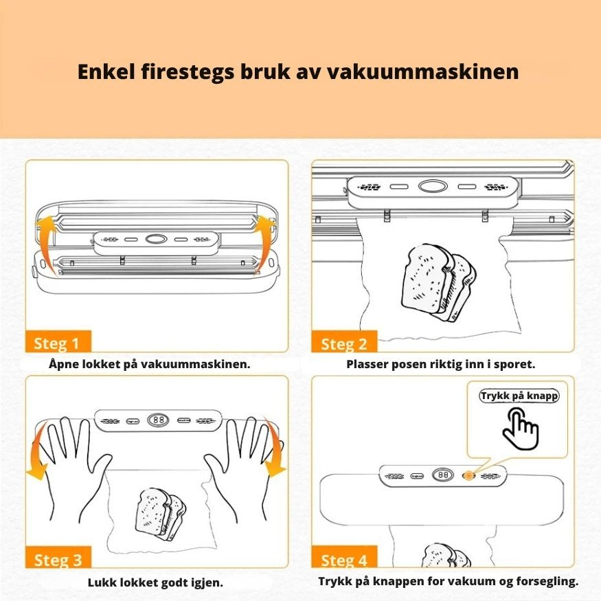 FreshPack™ – Vakuumforsegler for fersk mat hjemme