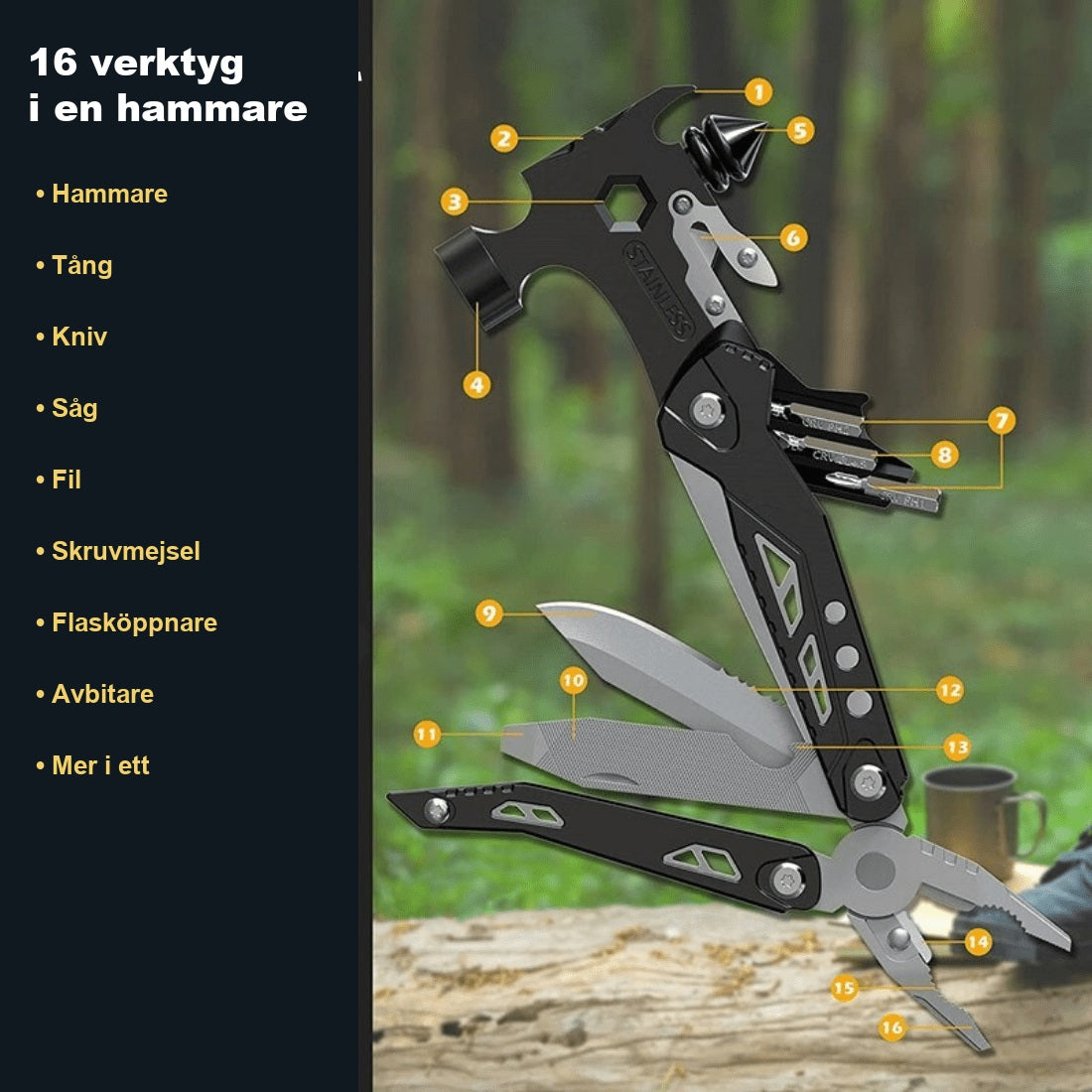 AllHammer™ - 16 verktyg i en hammare