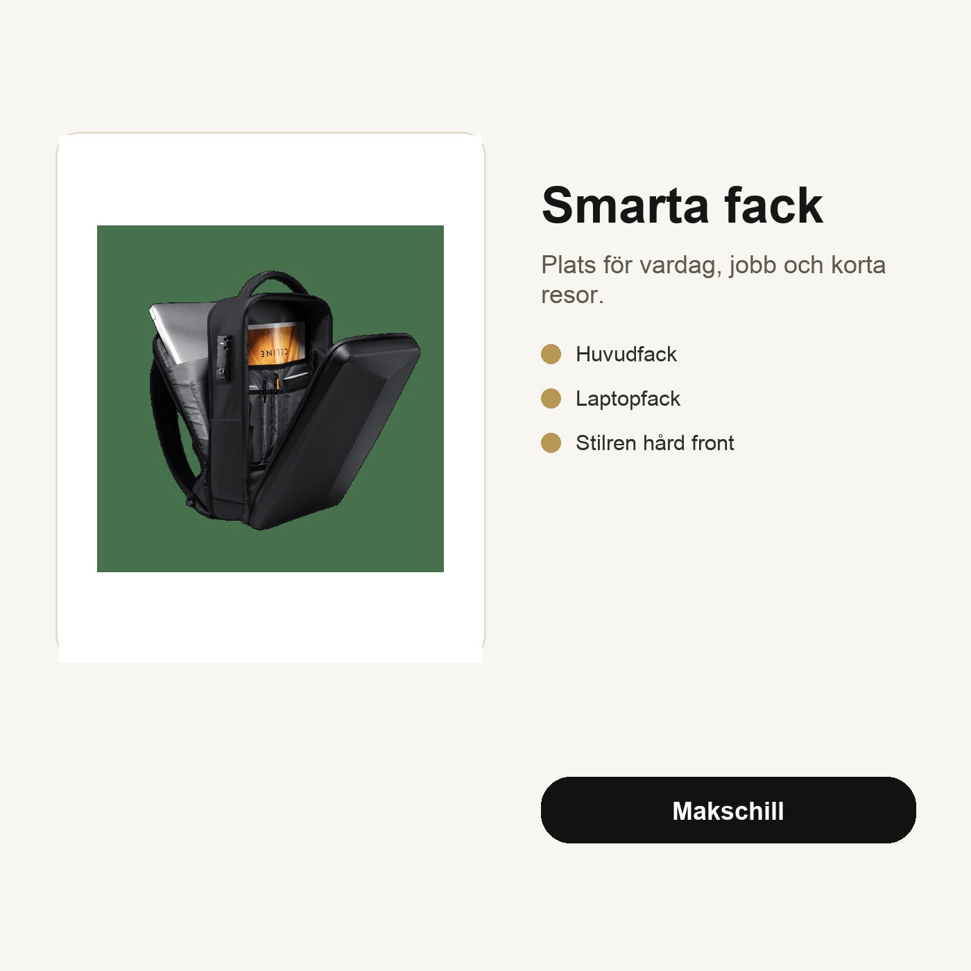 Blackturtle™ - elegant och smart ryggsäck