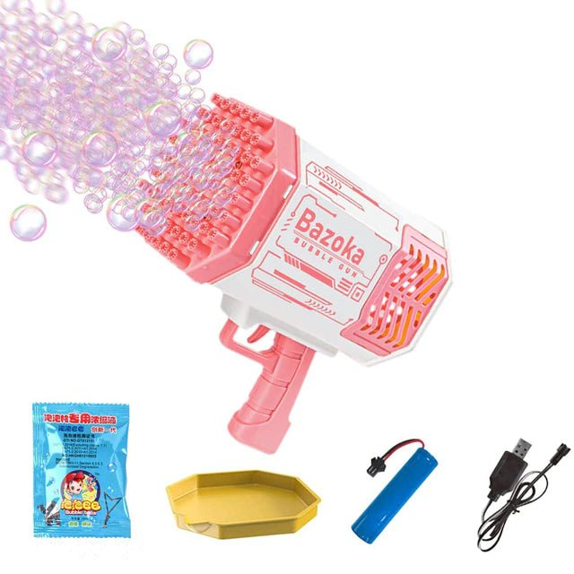 Rosa og hvid Boblebazooka med sæbeboblevæske