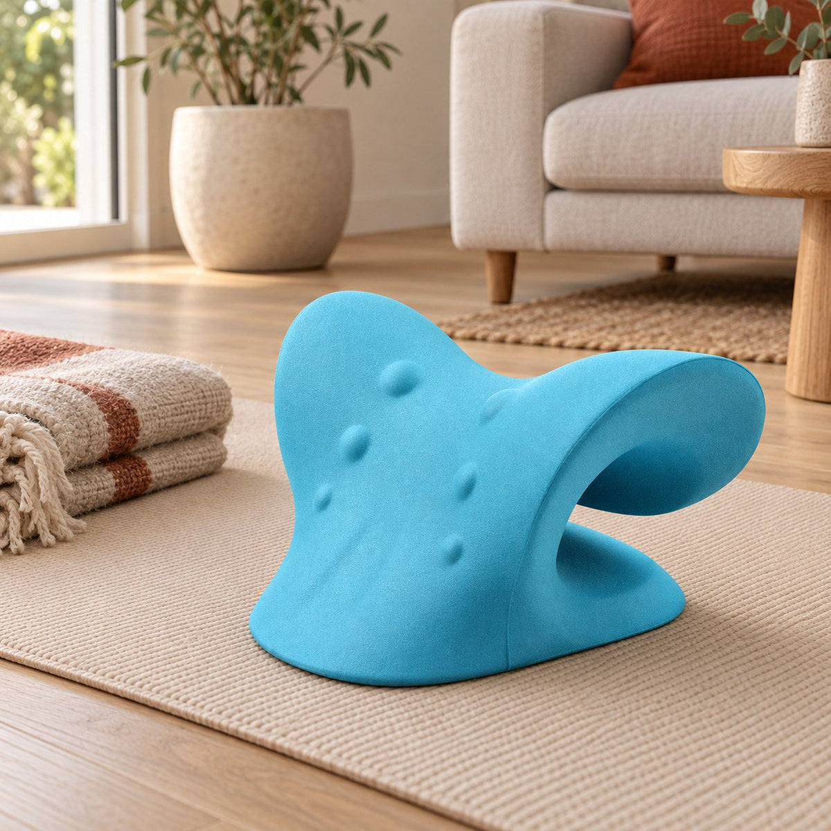 NeckChiller nakkestøtte på yogamatte