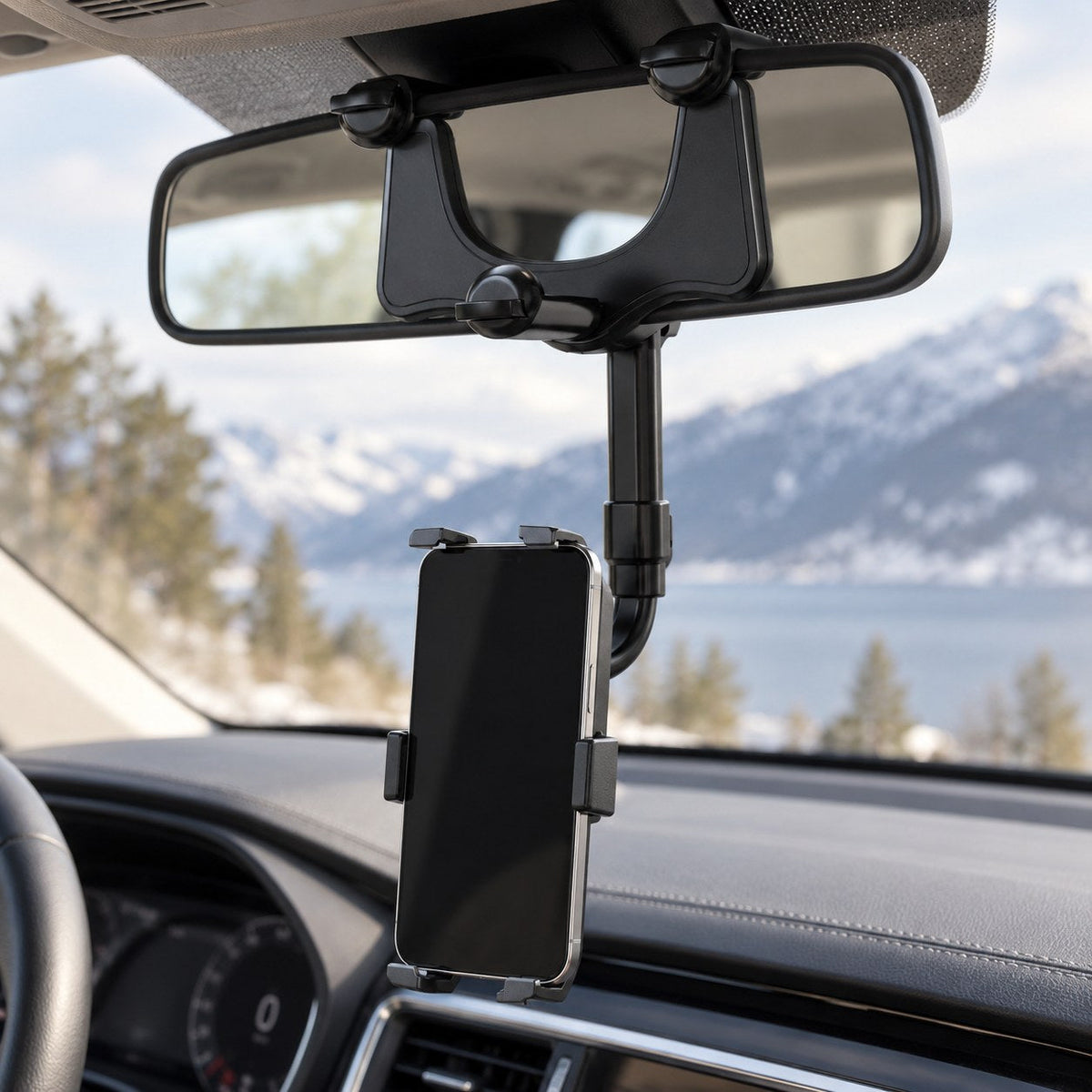 SmartHolder mobilholder på bilspeilet