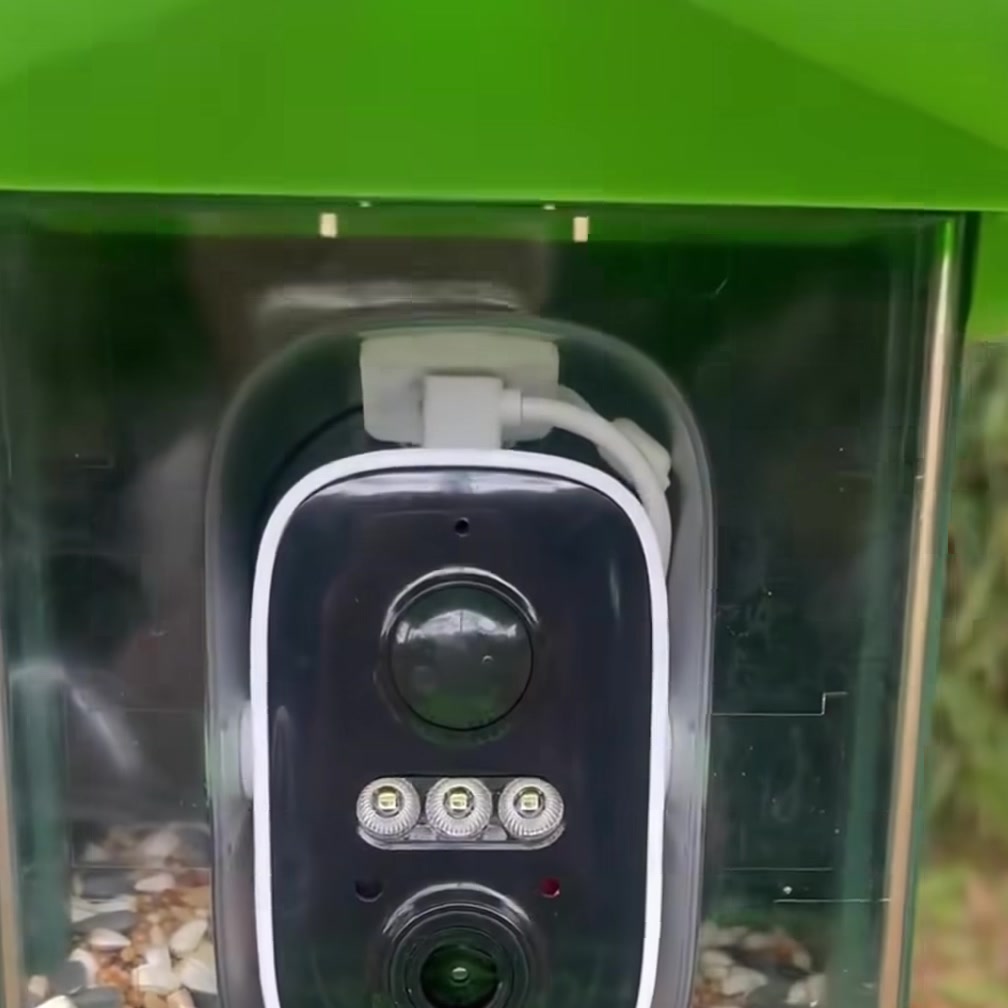 Close-up of the 2K camera behind the clear front panel