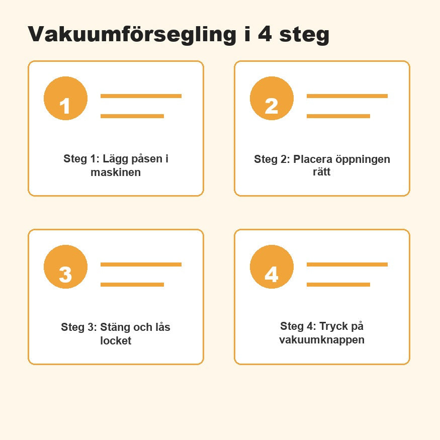 FreshPack vakuumförsegling i fyra steg