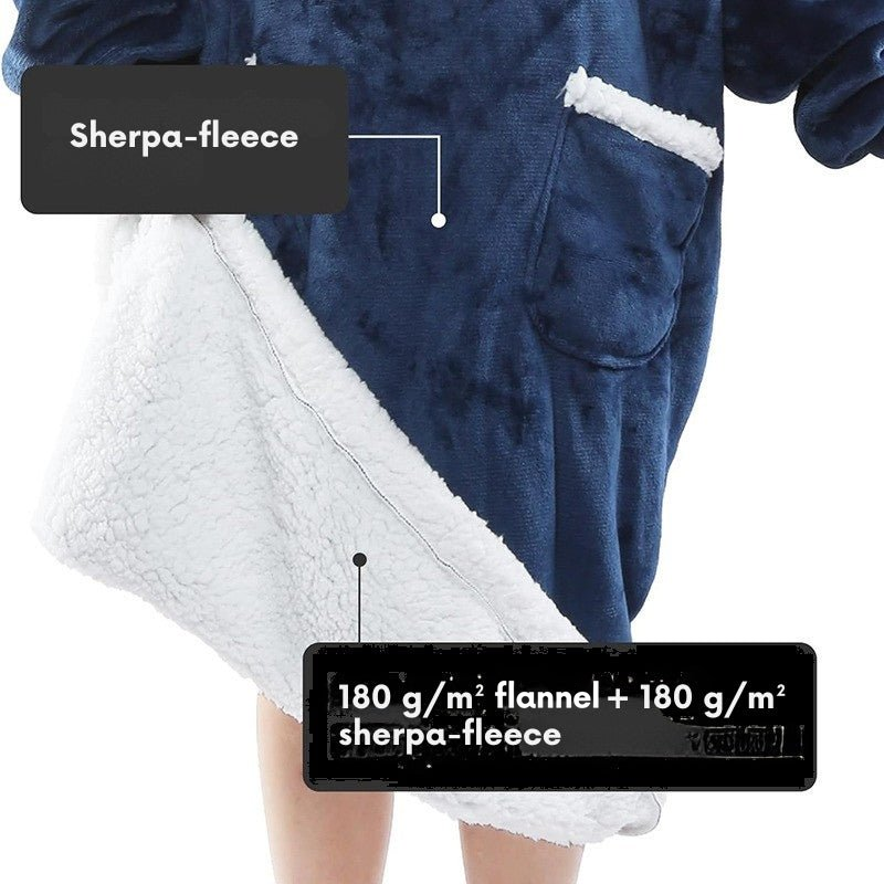 MegaHoodie fabric detail: 180 g/m2 flannel and 180 g/m2 sherpa fleece