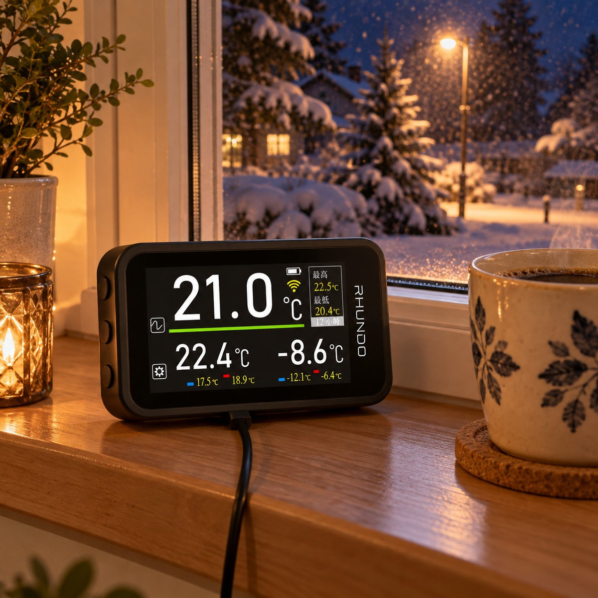 VærVett viser kulde ute og varme inne en vinterdag