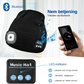 Smartlue med Bluetooth og knapper til musikafspilning og lydstyrke.