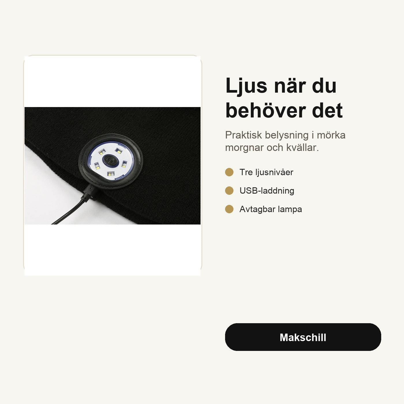 Smartmössa™ - mössa med lampa och musik
