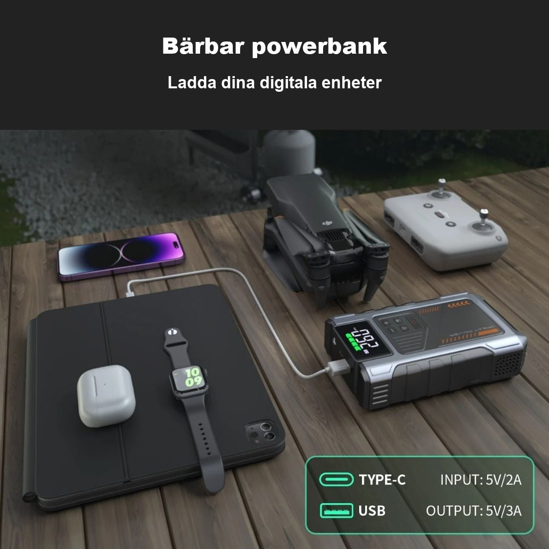 Sparkis bärbar powerbank