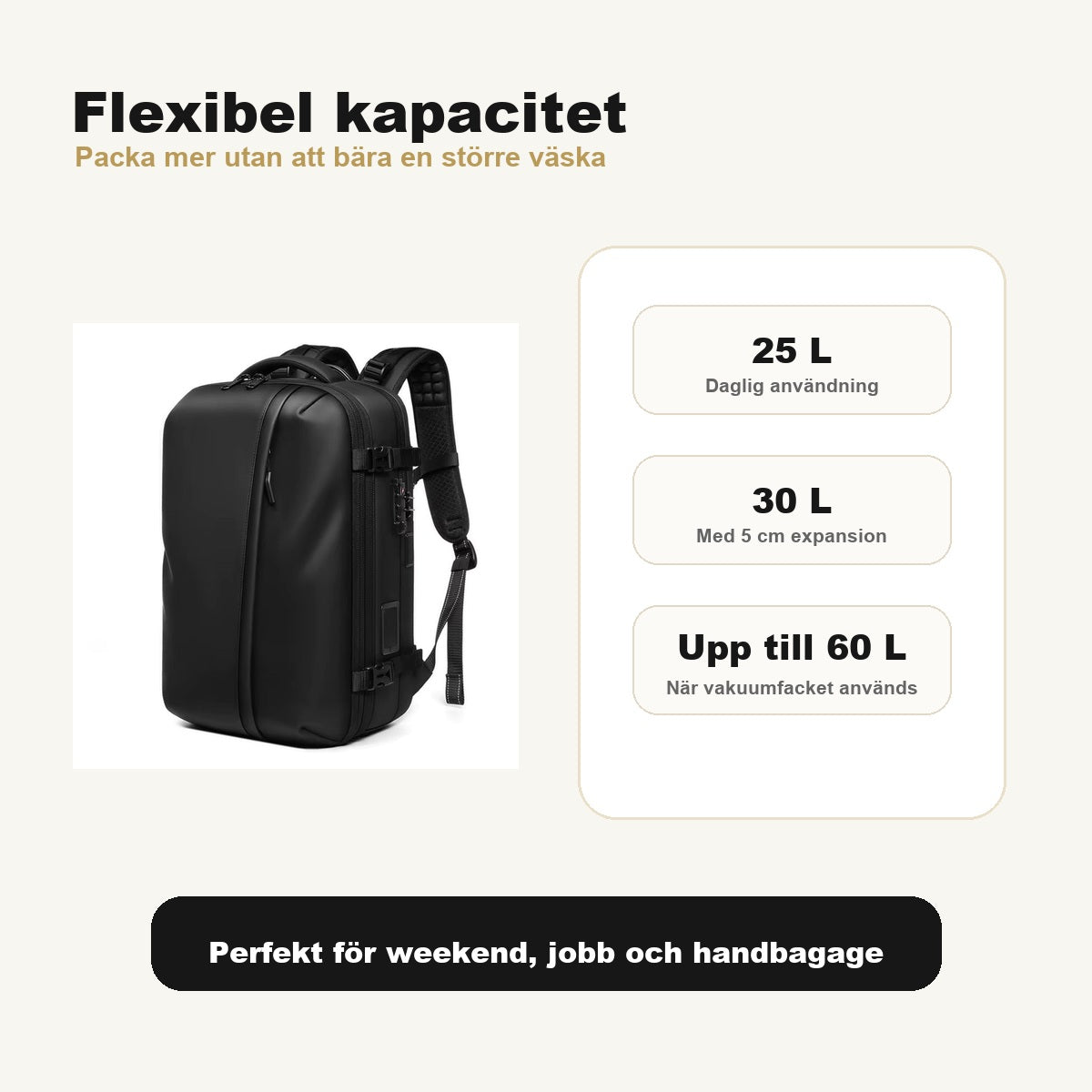 Vako Pro™ - vakuumryggsäck för resa