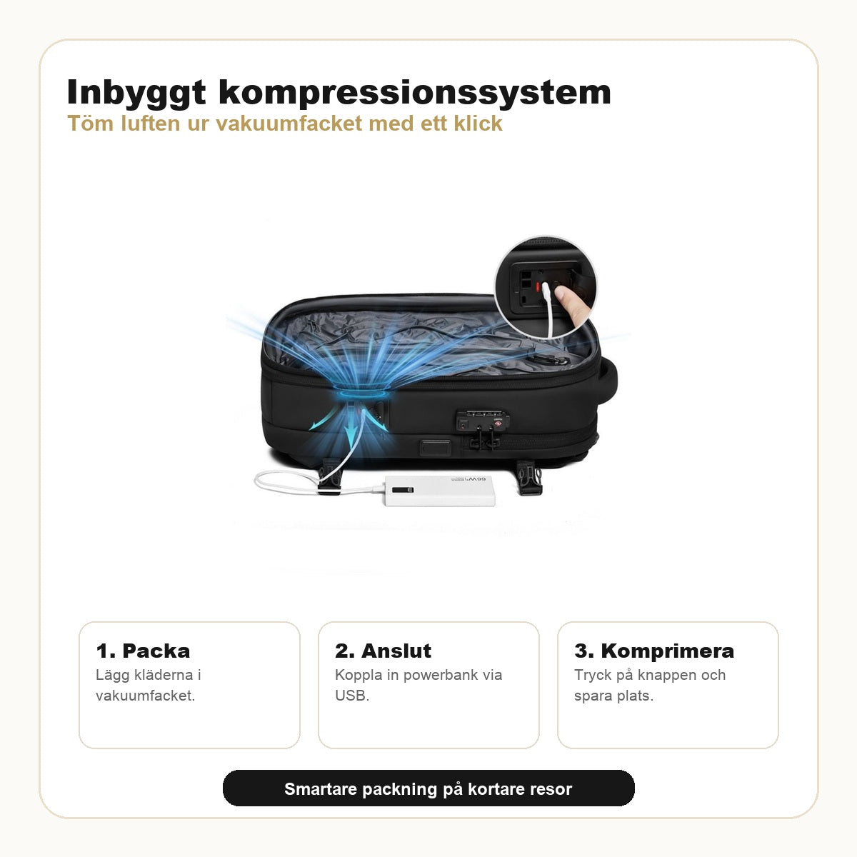 Vako Pro™ - vakuumryggsäck för resa