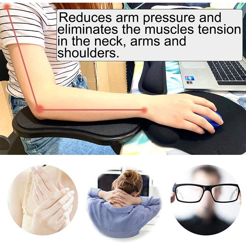 Computer Arm Rest For Desk Adjustable Ergonomic Wrist Rest Support For Keyboard Armrest Extender Rotating Mouse Pad Holder - Makschill